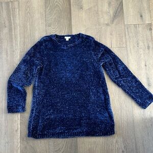 J Jill blue chenille sweater, size S